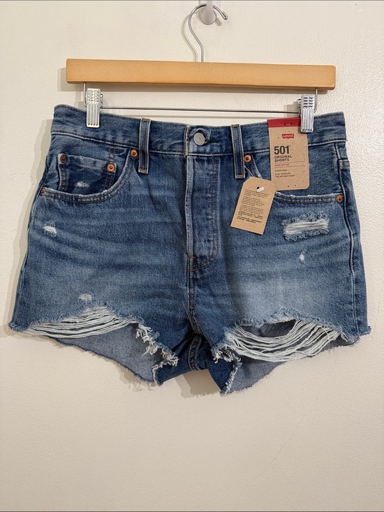Levi's Pants - Levi's 501 Distressed High Waist Denim Cutoff Shorts Womens Size 28 Button Fly